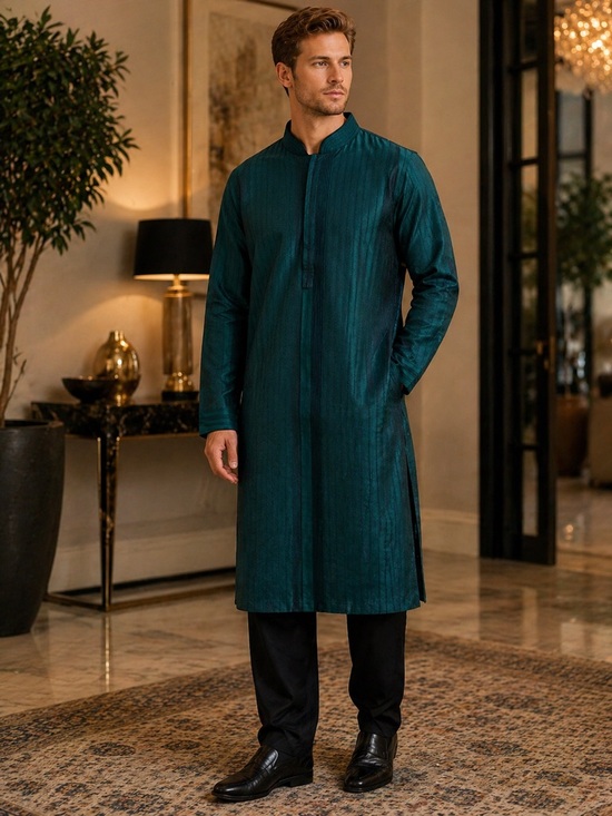 Other - NWT: Men's Teal Long Kurta Set